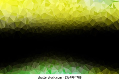 Light Green, Yellow vector shining triangular background. Glitter abstract illustration with an elegant design. Brand new design for your business.