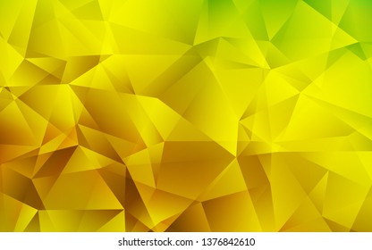Light Green, Yellow vector shining triangular layout. Geometric illustration in Origami style with gradient.  A completely new design for your leaflet.
