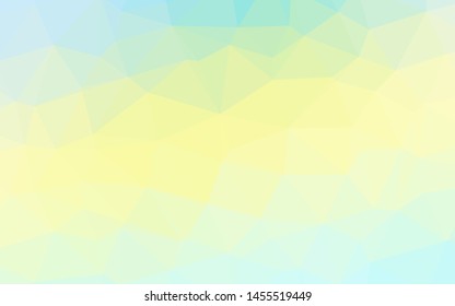 Light Green, Yellow vector shining triangular background. A vague abstract illustration with gradient. New texture for your design.