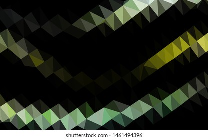 Light Green, Yellow vector shining triangular background. A vague abstract illustration with gradient. Completely new design for your business.