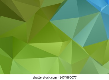 Light Green, Yellow vector shining triangular background. A sample with polygonal shapes. Template for cell phone's backgrounds.