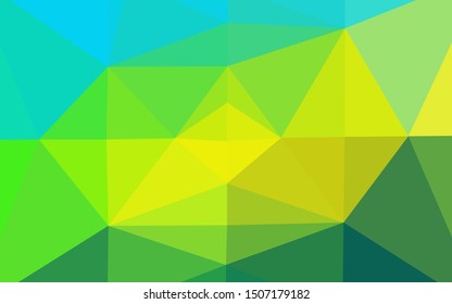 Light Green, Yellow vector shining triangular template. Glitter abstract illustration with an elegant design. Textured pattern for background.