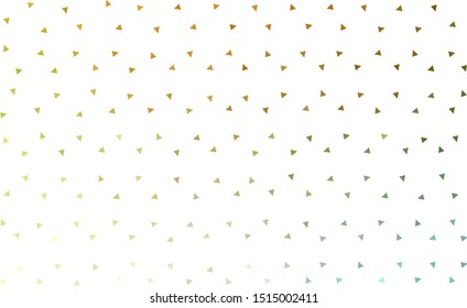 Light Green, Yellow vector  shining triangular background. A completely new color illustration in a polygonal style. New template for your brand book.
