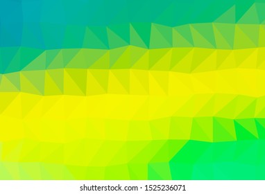 Light Green, Yellow vector shining triangular background. Geometric illustration in Origami style with gradient. Brand new design for your business.