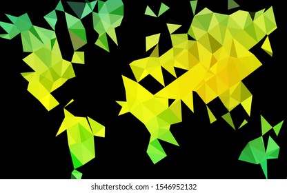 Light Green, Yellow vector shining triangular template. Colorful illustration in abstract style with gradient. New texture for your design.