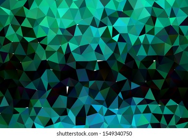 Light Green, Yellow vector shining triangular pattern. Geometric illustration in Origami style with gradient. Template for your brand book.
