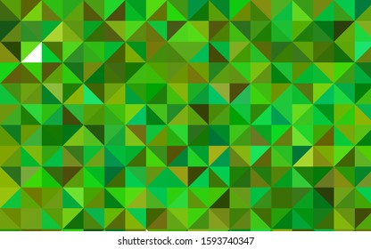 Light Green, Yellow vector shining triangular background. Glitter abstract illustration with an elegant design. A new texture for your design.