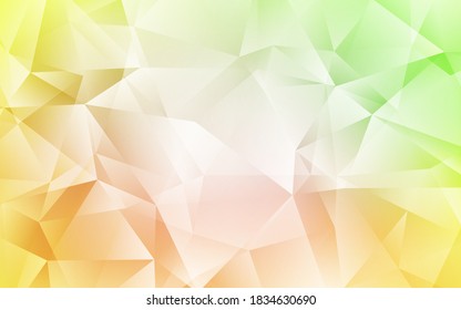 Hellgrüner, gelber Vektorgrafik glänzender dreieckiger Hintergrund. Kreative Illustration im Halbfinalstil mit Dreiecken. Neue Vorlage für Ihr Markenbuch.