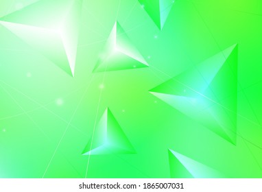 Light Green, Yellow vector shining triangular backdrop. Triangular geometric sample with gradient.  Triangular pattern for your design.