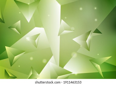 Light Green, Yellow vector shining triangular layout. Colorful illustration in polygonal style with gradient. A completely new design for your leaflet.