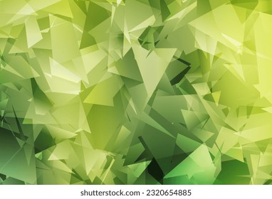 Light Green, Yellow vector shining triangular backdrop. Modern abstract illustration with triangles. Polygonal design for your web site.