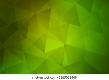 Light Green, Yellow vector shining triangular backdrop. Creative geometric illustration in Origami style with gradient. Textured pattern for your backgrounds.