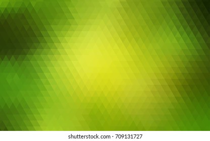 Light Green, Yellow vector shining triangular background. A vague abstract illustration with gradient. Brand-new design for your business.