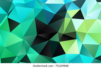 Light Green, Yellow vector shining triangular pattern. A sample with polygonal shapes. The polygonal design can be used for your web site.