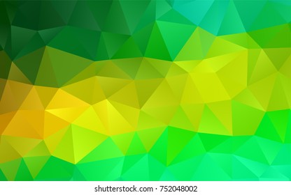 Light Green, Yellow vector shining triangular background. Colorful abstract illustration with gradient. The template can be used as a background for cell phones.