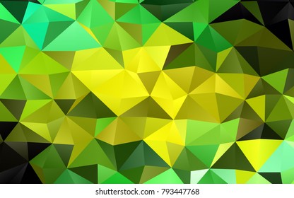 Light Green, Yellow vector shining triangular template. Modern geometrical abstract illustration with gradient. The textured pattern can be used for background.