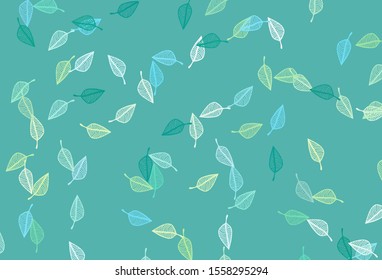 Light Green, Yellow vector sketch texture. Colorful abstract illustration with leaves in doodle style. Hand painted design for web, leaflet, textile.