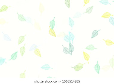 Light Green, Yellow vector sketch backdrop. Brand new colorful illustration in modern style with leaves. The best blurred design for your business.