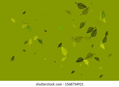 Light Green, Yellow vector sketch template. Sketchy doodles with colorful gradient leaves. Hand painted design for wrapping, wallpaper.