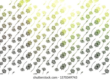 Light Green, Yellow vector sketch texture. Colorful illustration in doodle style with leaves. New template for your business design.