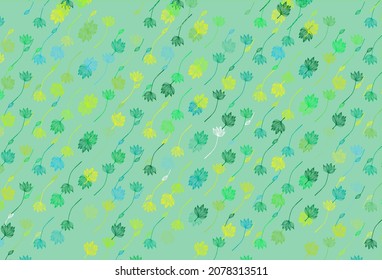 Light Green, Yellow vector sketch backdrop. Colorful abstract illustration with leaves in doodle style. Brand new style for your business design.
