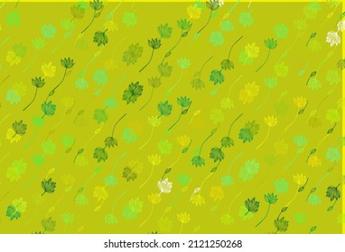 Patrón de dibujo vectorial amarillo verde claro. Ilustración de hojas en estilo Origami con gradiente. El mejor diseño borroso para su negocio.