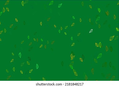 Light Green, Yellow vector sketch background. Pattern with gradient colorful leaves in natural style. A new texture for your design.