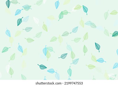 Light Green, Yellow vector sketch texture. Colorful abstract illustration with leaves in doodle style. Hand painted design for web, leaflet, textile.