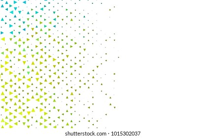 Light Green, Yellow vector of small triangles on white background. Illustration of abstract texture of triangles. Pattern design for banner, poster, cover.
