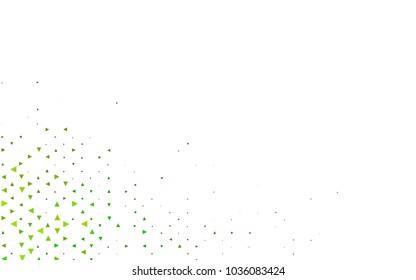 Light Green, Yellow vector of small triangles on white background. Illustration of abstract texture of triangles. Pattern design for banner, poster, cover.