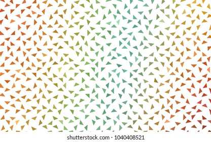 Light Green, Yellow vector of small triangles on white background. Illustration of abstract texture of triangles. Pattern design for banner, poster, cover.
