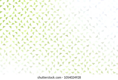 Light Green, Yellow vector of small triangles on white background. Illustration of abstract texture of triangles. Pattern design for banner, poster, cover.