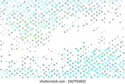 Light Green, Yellow vector of small triangles on white background. Illustration of abstract texture of triangles. Pattern design for banner, poster, cover.