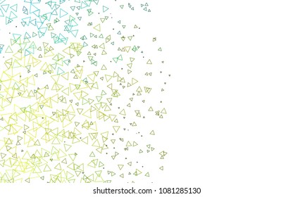 Light Green, Yellow vector of small triangles on white background. Illustration of abstract texture of triangles. Pattern design for banner, poster, cover.
