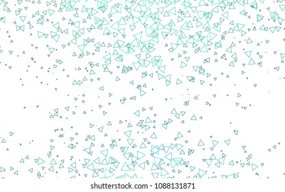 Light Green, Yellow vector of small triangles on white background. Illustration of abstract texture of triangles. Pattern design for banner, poster, cover.