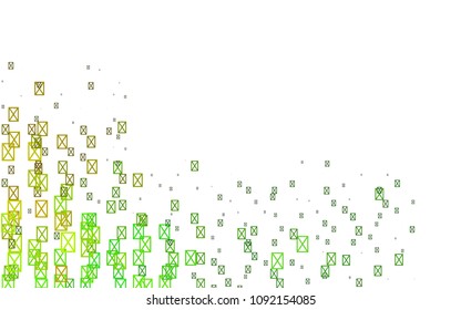Light Green, Yellow vector of small triangles on white background. Illustration of abstract texture of triangles. Pattern design for banner, poster, cover.