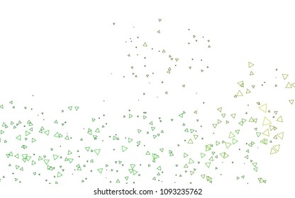 Light Green, Yellow vector of small triangles on white background. Illustration of abstract texture of triangles. Pattern design for banner, poster, cover.