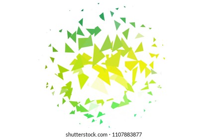 Light Green, Yellow vector of small triangles on white background. Illustration of abstract texture of triangles. Pattern design for banner, poster, cover.