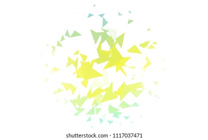 Light Green, Yellow vector of small triangles on white background. Illustration of abstract texture of triangles. Pattern design for banner, poster, cover.