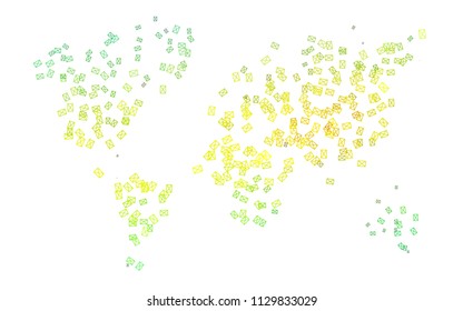 Light Green, Yellow vector of small triangles on white background. Illustration of abstract texture of triangles. Pattern design for banner, poster, cover.