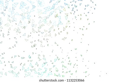 Light Green, Yellow vector of small triangles on white background. Illustration of abstract texture of triangles. Pattern design for banner, poster, cover.