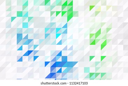 Light Green, Yellow vector of small triangles on white background. Illustration of abstract texture of triangles. Pattern design for banner, poster, cover.