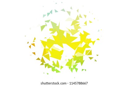 Light Green, Yellow vector of small triangles on white background. Illustration of abstract texture of triangles. Pattern design for banner, poster, cover.