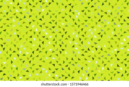 Light Green, Yellow vector of small triangles on white background. Illustration of abstract texture of triangles. Pattern design for banner, poster, cover.