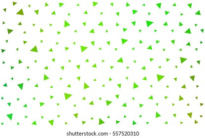 Light Green Yellow vector of small triangles on white background. Illustration of abstract texture of triangles. Pattern design for banner, poster, cover.