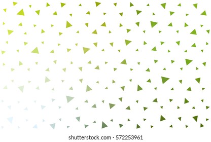Light Green, Yellow vector of small triangles on white background. Illustration of abstract texture of triangles. Pattern design for banner, poster, cover.