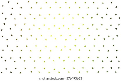 Light Green, Yellow vector of small triangles on white background. Illustration of abstract texture of triangles. Pattern design for banner, poster, cover.
