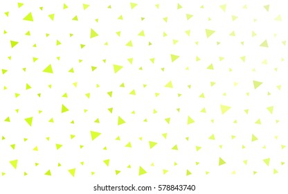 Light Green, Yellow vector of small triangles on white background. Illustration of abstract texture of triangles. Pattern design for banner, poster, cover.