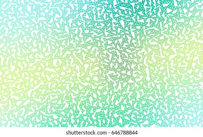 Light Green, Yellow vector of small triangles on white background. Illustration of abstract texture of triangles. Pattern design for banner, poster, cover.
