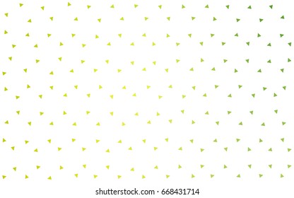 Light Green, Yellow vector of small triangles on white background. Illustration of abstract texture of triangles. Pattern design for banner, poster, cover.